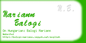 mariann balogi business card